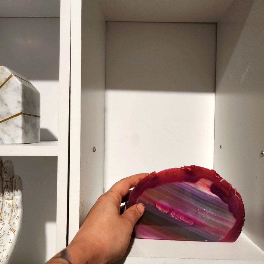 Purple and pink  crystal agate